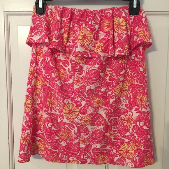 Lilly Pulitzer Tops - Lilly Pulitzer Patterned Strapless Top size Small